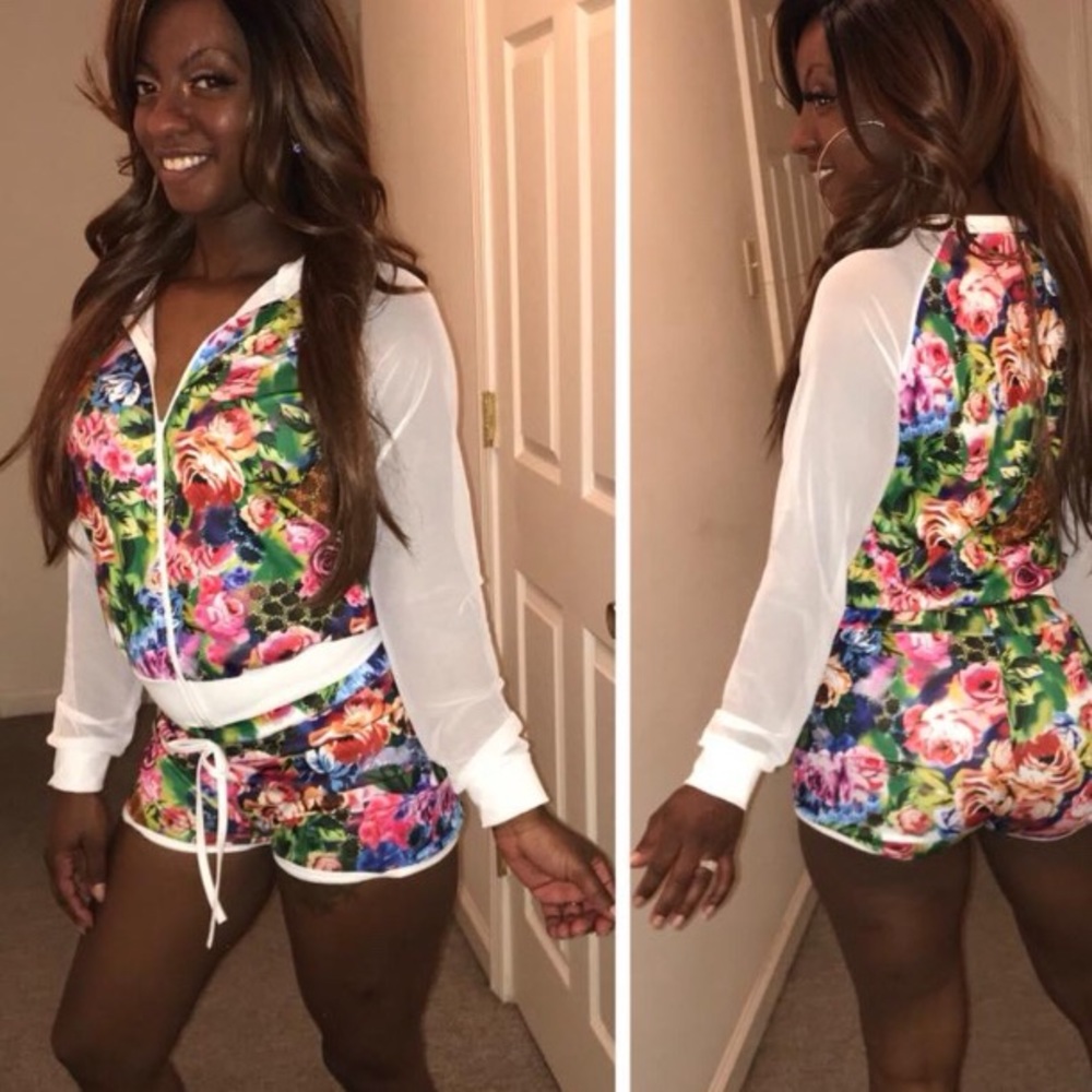 2pcs Flora jogger Short set